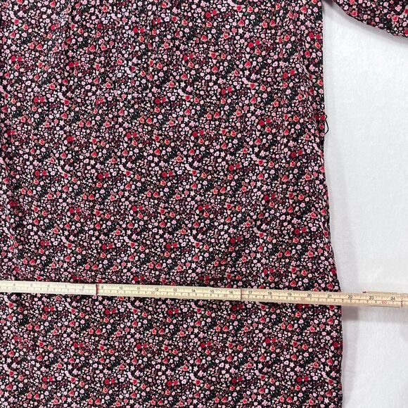 Margaret O'Leary Dress Women XS Black Pink Floral Midi Cottagecore Prairie Boho - Picture 11 of 15